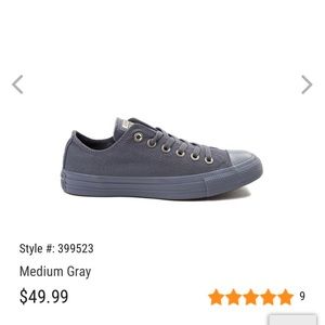 Gray monochrome Converse with gold detailing